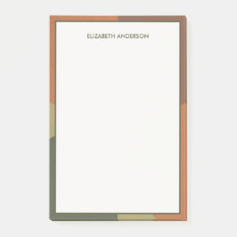 Bloco De Notas Bauhaus Terracota Verde Abstrato Personalizado