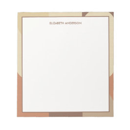 Bloco De Notas Bauhaus Terracotta Beige Abstract Personalized