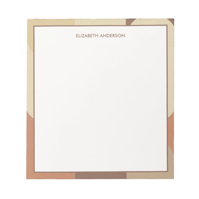 Bloco De Notas Bauhaus Terracotta Beige Abstract Personalized (Frente)