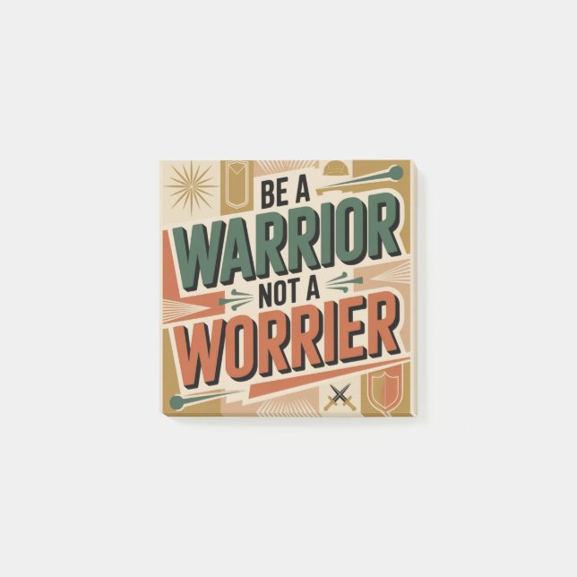 Bloco De Notas Be A Warrior, Not A Worrier (Frente)