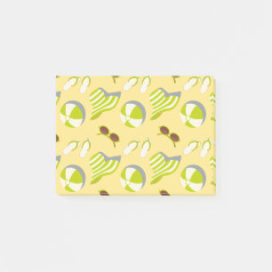 Bloco De Notas Beach vacay pattern with sunglasses and sun hat
