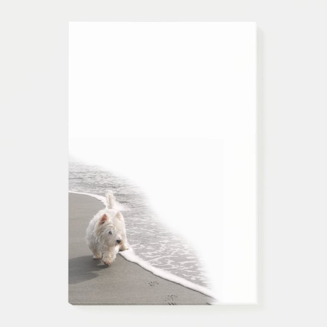 Bloco De Notas Beachcombing Westie Photo Posta-It Notes (Frente)