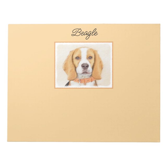 Bloco De Notas Beagle Hound Dog Painting Original Animal Art (Frente)