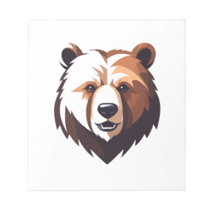 Bloco De Notas Bear Vetor Art Animal Modern Urban City Graphic