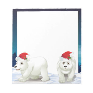 Bloco De Notas Bears Notepad-Polar Feriado