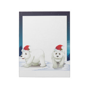 Bloco De Notas Bears Notepad-Polar Feriado