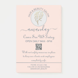 Bloco De Notas Beaut Salon Be Safe Logo Hairdresser Código QR