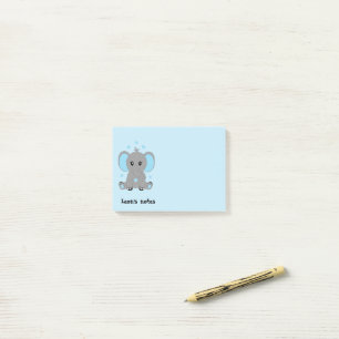 Bloco De Notas Bebê elefante fofo de azul, personalizado  
