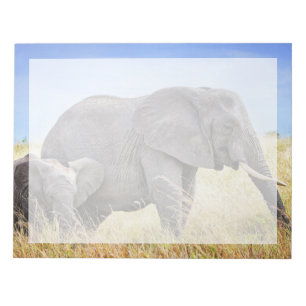 Bloco De Notas Bebês Animais Mais Fofos   Elefante Africano & Mãe