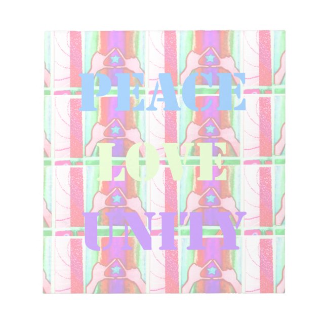 Bloco De Notas Bebês Crianças Paz Amor Unidade Hakuna Matata desi (Frente)