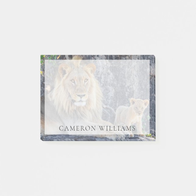 Bloco De Notas Bebês Mais Pobres | Pai e cubo de leão (Frente)