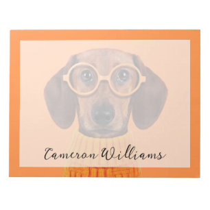 Bloco De Notas Bebês Mais Pobres Suéter de laranja Dachshund