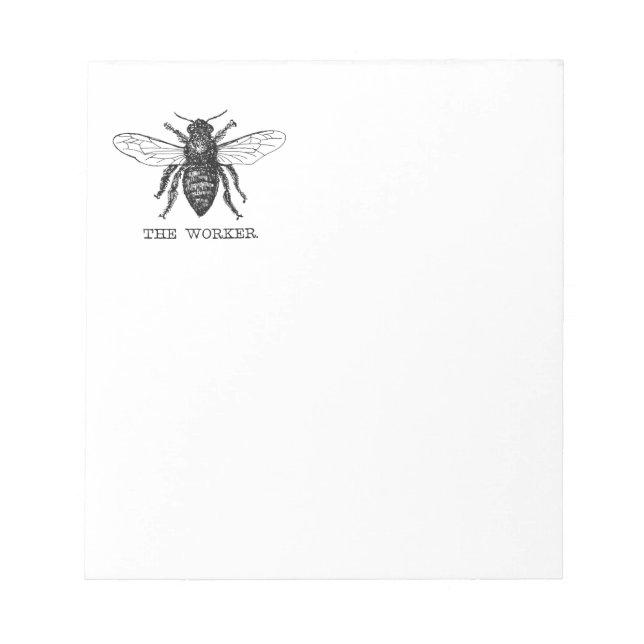 Bloco De Notas Bee Worker Honey Black Bumblebee (Frente)
