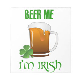 Bloco De Notas Beer Me Sou Irlandês