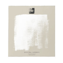 Beige Artístico Monograma Formal Nome Único Elegan