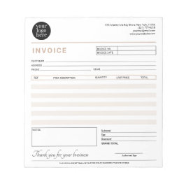 Bloco De Notas Beige de Recebimento de NFF para Pequenas Empresas