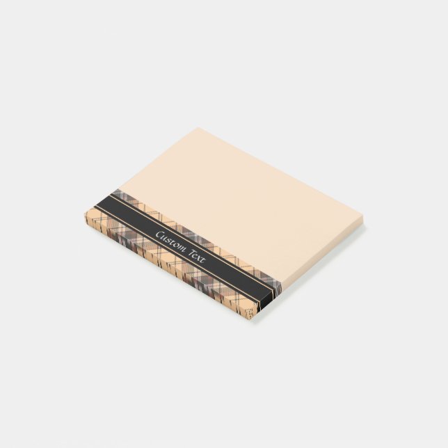 Bloco De Notas Beige e Brown Tartan (Inclinado)