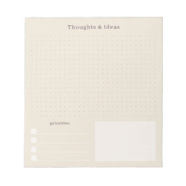 Bloco De Notas Beige minimal and simple Thoughts & Ideas 