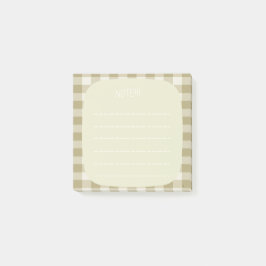Bloco De Notas Beige Plaid Note Design