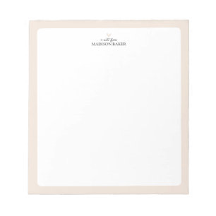 Bloco De Notas Beige   Simple Heart Personalized Notepad
