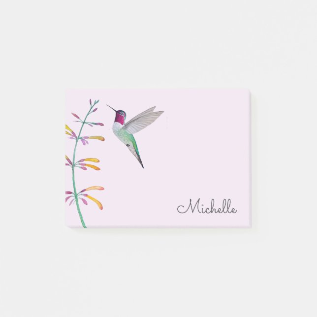 Bloco De Notas Beija-flor-de-anna personalizado (Frente)