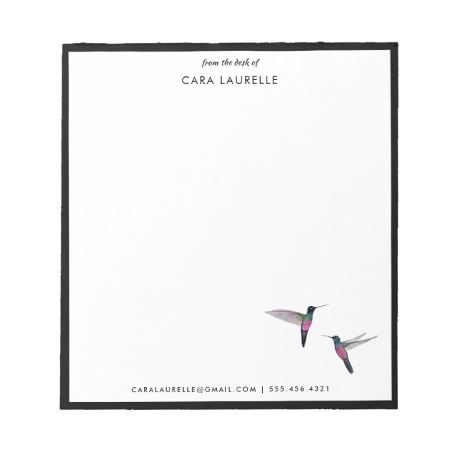 Bloco De Notas Beija-flor Personalizado  (Frente)