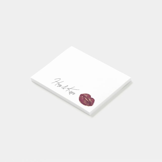 Bloco De Notas Beijo de Lábios Vermelhos (Inclinado)