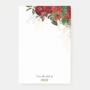 Bloco De Notas Beira floral do rosa elegante