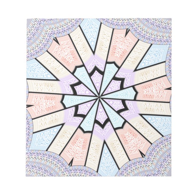 Bloco De Notas Bela Arte Geométrica em Pastel Macio Impressão (Frente)