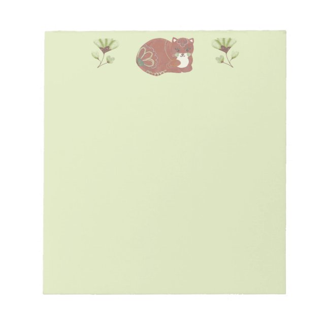 Bloco De Notas Bela Arte Popular Decorativa de Gato (Frente)