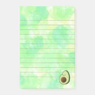 Bloco De Notas Bela Cartoon Avocado Aquarela Vinculada