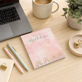 Bloco De Notas Bela Cute Boho Arco-Íris Agradecimento ao Professo