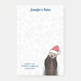 Bloco De Notas Bela lontra Vestindo um Natal Feliz Natal