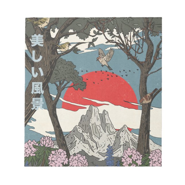Bloco De Notas Bela Paisagem Japonesa (Frente)