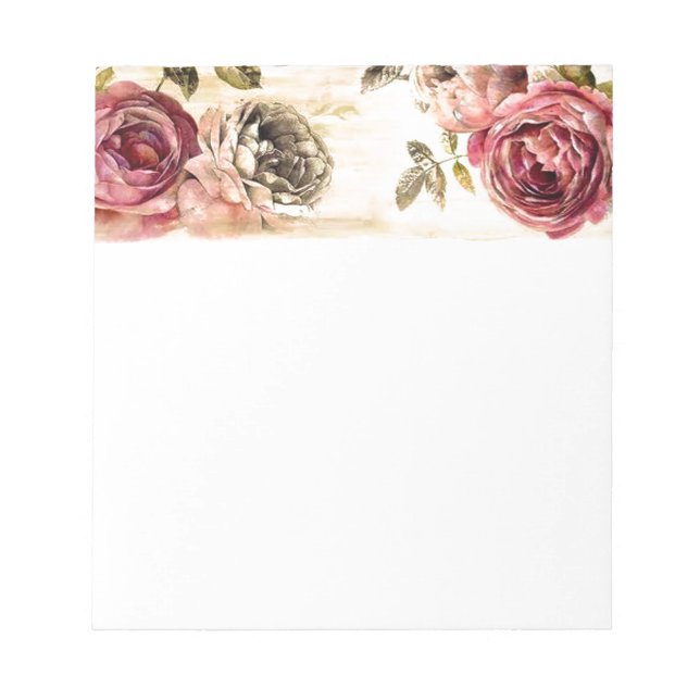 Bloco De Notas Bela Pintura Floral Vitoriana (Frente)