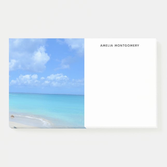 Bloco De Notas Bela Praia Tropical Turquesa (Frente)