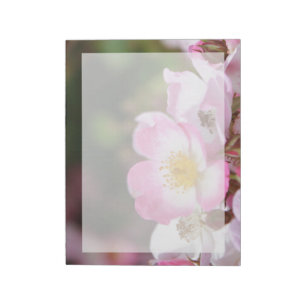 Bloco De Notas belas flores de rosa selvagem rosa para senhoras