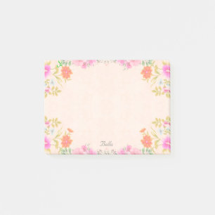 Bloco De Notas Belas Flores em Cores Pastel