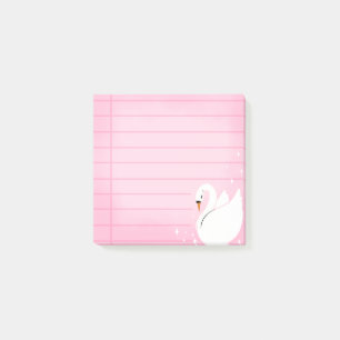 Bloco De Notas Belas Notas Adhesivas Cisne Delicado