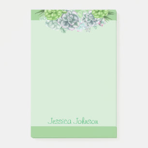 Bloco De Notas Belas Plantas Suculentas Amantes Personalizado Po