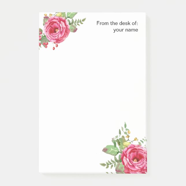 Bloco De Notas Beleza floral da mesa de (Frente)