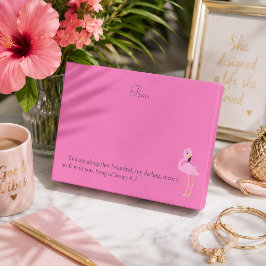 Bloco De Notas Belíssimo Versículo Bíblico do Flamingo Rosa
