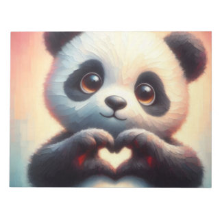 Bloco De Notas Belo Amor Coração Panda