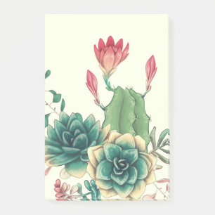 Bloco De Notas Belo Cacto Com Flor