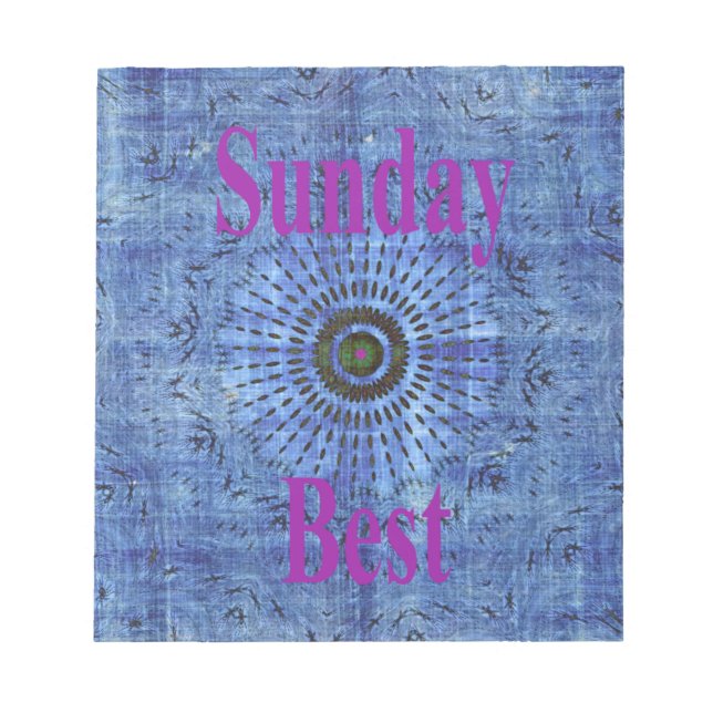 Bloco De Notas Belo Design de Denim Moderno Incrível: Domingo Mel (Frente)