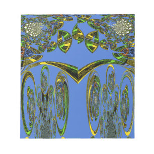 Bloco De Notas Belo design de pássaros azuis iridescentes