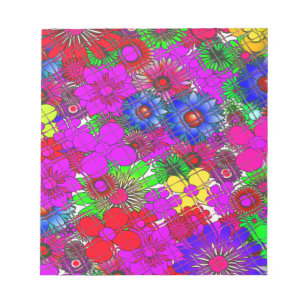 Bloco De Notas Belo e colorido padrão floral incrível design a