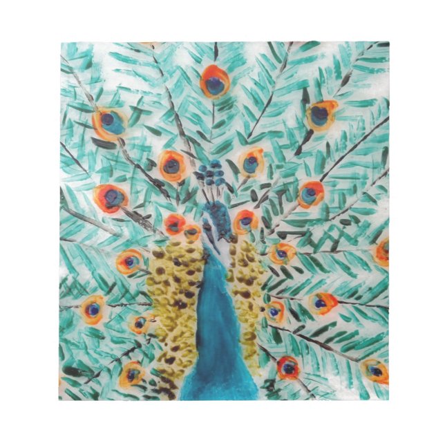 Bloco De Notas Belo Emerald Green Turquoise Peacock (Frente)