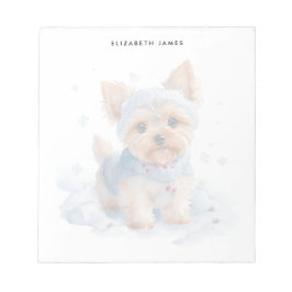 Bloco De Notas Belo inverno Yorkshire Terrier Dog personalizado