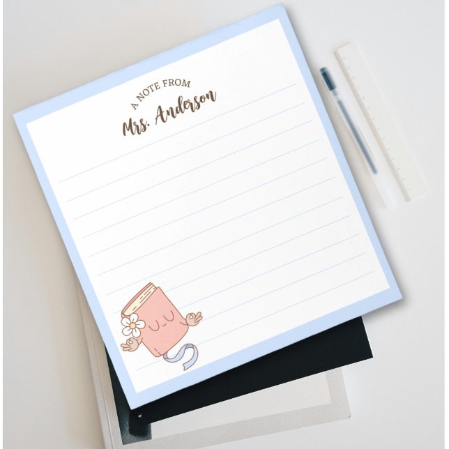 Bloco De Notas Belo Livro Retro Engraçado Meditando De Volta À Es (Criador carregado)